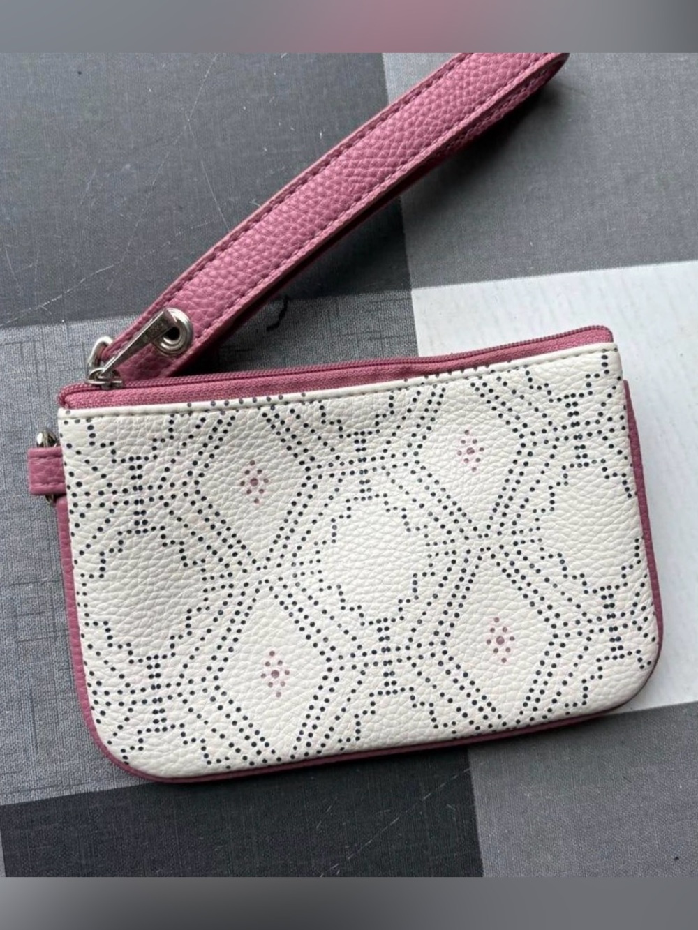 Thirty-One White and Pink  Wristlet Wallet
